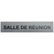 Plaque de porte en braille et en relief salle de réunion - 25 x 5cm plaque alu