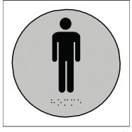 Plaque en relief et braille WC hommes
