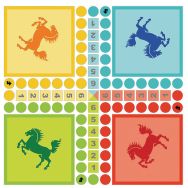 Plaque jeux dadas sur aludibon pour table Pim-pom