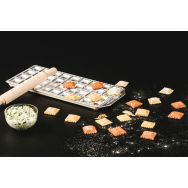 Plaque pour 12 raviolis carrés bombés Raviolamp - 34x14 cm
