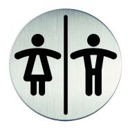 Plaque signalétique acier toilettes dames/hommes