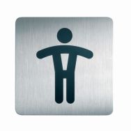 Plaque signalétique acier toilettes hommes