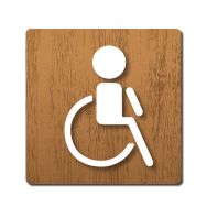 Plaquette- 90x90mm - toilettes handicapés - chêne naturel