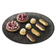 Plat crystal rond noir avec bords Ø 340mm