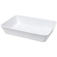 Plat rectangulaire 20x12x6cm en porcelaine blanche