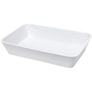 Plat rectangulaire 35x24x6cm en porcelaine blanche