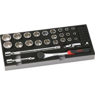 Plateau mousse Modulosam 1/2'' de 27 outils en mm _ 75-S27MM