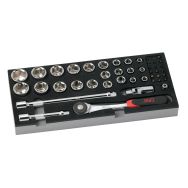 Plateau mousse Modulosam 1/2'' de 45 outils en mm