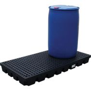 Plateforme de rétention 2 fûts 120L noir avec caillebotis