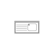 Plonge avec étagère basse, 1 bac, avec égouttoir à gauche, gamme 700- PE1BD127/1