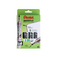 Poch 4 marqueurs Maxiflo Pentel pointe ogive large assortis