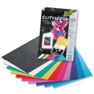 Pochette 10 feuilles papier pailleté 70g couleurs assorties 23X33 cm