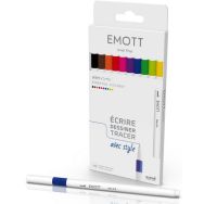 Pochette 10 feutres d'écriture EMOTT couleurs vives
