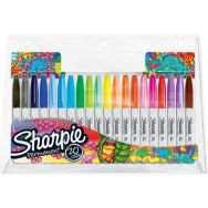 Pochette 20 Sharpie pochette marqueurs permanents, pointe ogive 0.9 mm, assortiment de couleurs