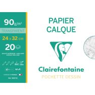 Pochette 20 feuilles papier calque 24x32 90g