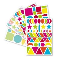 Pochette 20 planches gommettes formes géométriques assorties