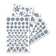 Pochette 20 planches gommettes holographiques formes et tailles assorties