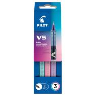 Pochette 3 rollers V5 0,5 mm rose/turquoise/violet