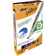 Pochette 4 marqueurs Velleda pointe biseautée BIC