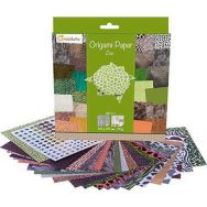 Pochette 60 feuilles papier 70 g origami 20x20 cm thème zoo + planche stickers yeux