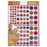 Pochette 624 gommettes rondes kraft couleurs assorties