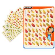 Pochette 8 planches 480 feuilles d'arbres adhésives
