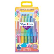 Pochette de 16 Paper Mate Flair Feutres de Coloriage, pointe moyenne 0,7 mm Couleurs tropicales et assorties