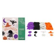 Pochette de 200 formes halloween feutrine pailletée adhésive