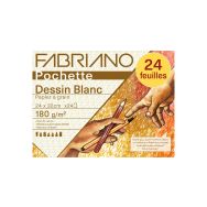 Pochette dessin 24 feuilles blanc à grain Fabriano 24x32 cm 180g