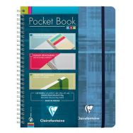 Pocket Book cahier reliure intégrale à poches 16x21cm 120p détachligné + élastique