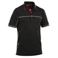 Polo bicolore noir/rouge