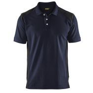 Polo piqué marine foncé et noir