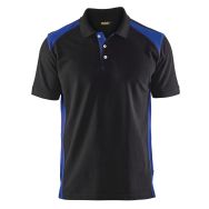 Polo piqué noir/bleu roi