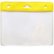 Porte-badge PVC avec bandeau - Horizontal - Jaune