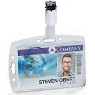 Porte-badge de sécurité + clip unique - Transparent