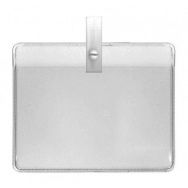 Porte-badge souple avec pince plastique - Blanc  -Lot de 100 - Sogedex