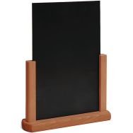Porte-menu ardoise base bois marron clair A5