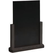 Porte-menu ardoise base bois noir A5