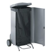 Porte-sacs 100 L mobile avec couvercle-habillage inox TOURNUS EQUIPEMENT
