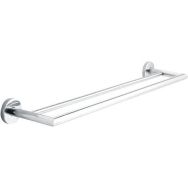 Porte-serviettes double mural inox