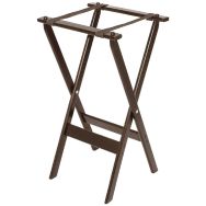 Porte plateau pliant en bois et caoutchouc marron