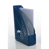 Porte revues en plastique recyclable, antichoc, avec trou de préhension 32x24,5x7 cm - Bleu