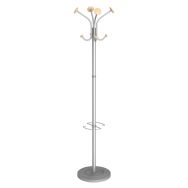 Portemanteau Viena 8 patères Bois Gris métal