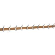 Portemanteau mural Bois 10 patères Argent