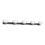 Portemanteau mural Kobé Lisse Noir 5 patères Blanc