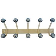 Portemanteau mural à boules 5 bipatères Blanc/Chromé