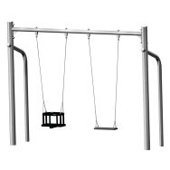 Portique 1 assise standard et 1 nacelle bébé