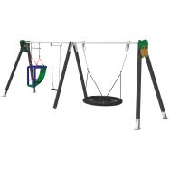 Portique corbeille siège standard et PMR alu Noisette - Manutan Expert