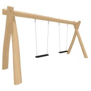 Portique robinier classique 2 balançoires scellement direct