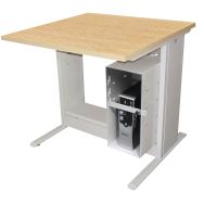 Poste av écran posé mélaminé support UC barre 80x70 9732 hêtre clair